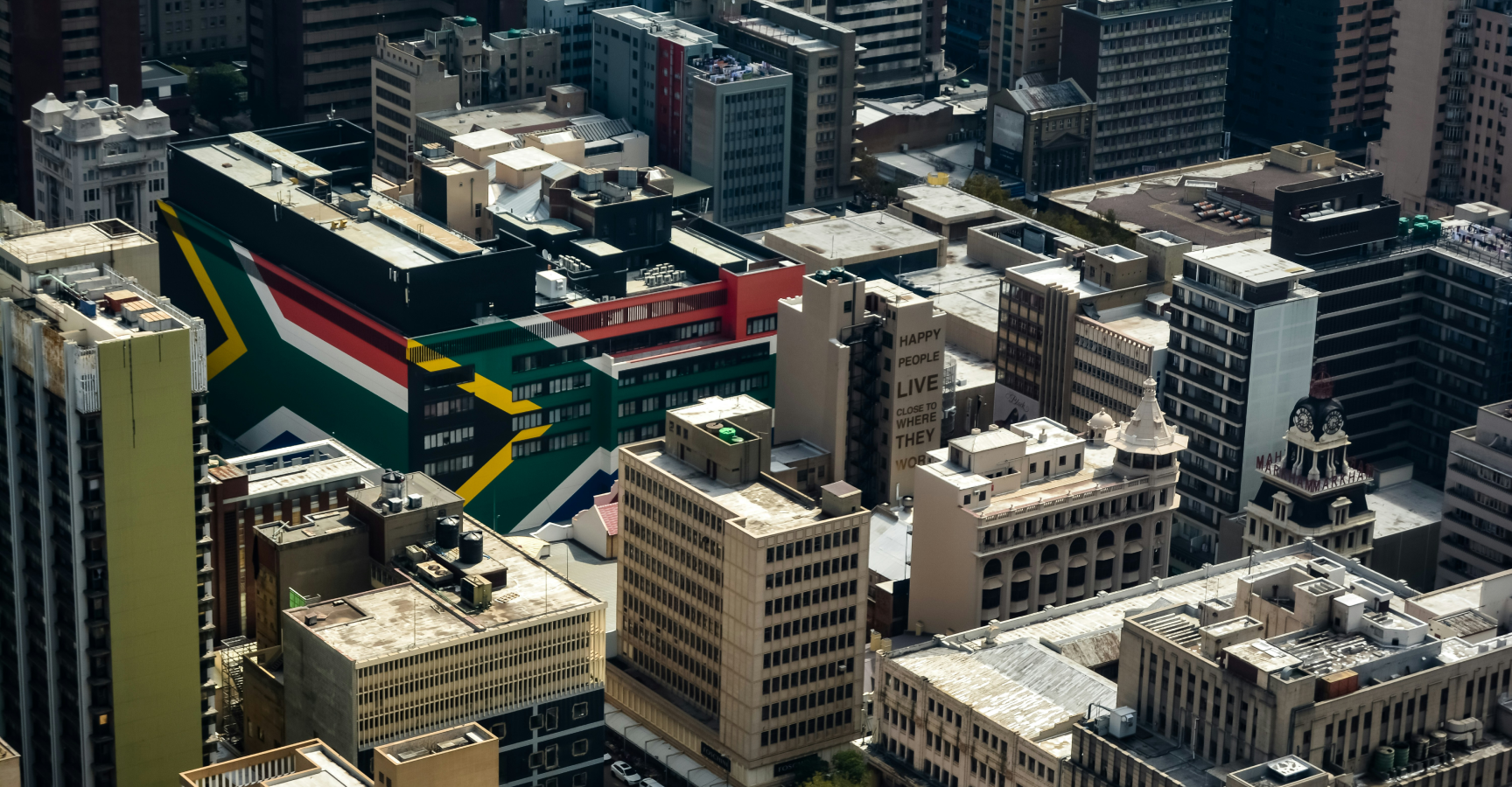 South African cityscape background